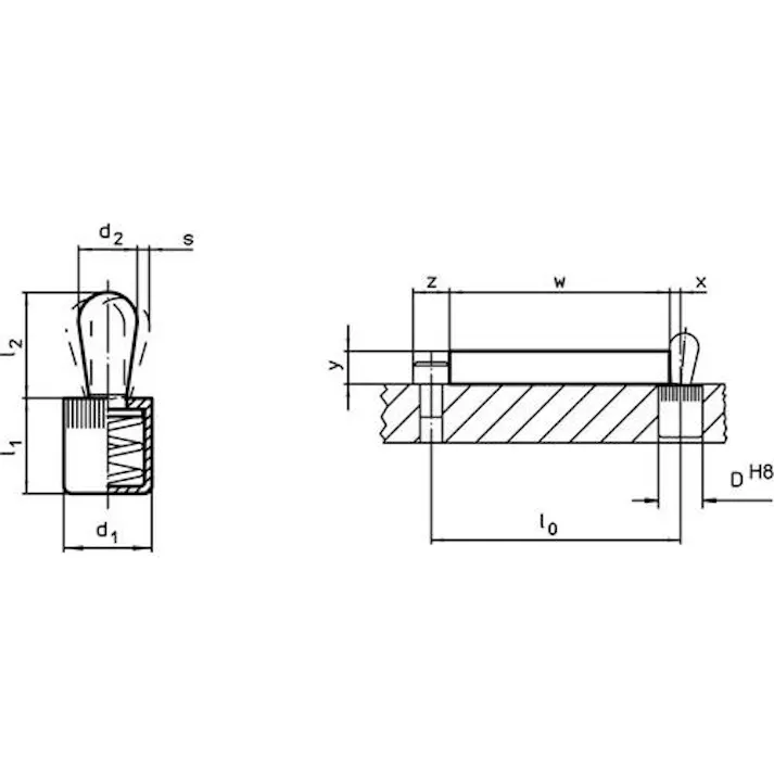 【CAINZ-DASH】ロームヘルド・ハルダー プレッシャー・ピン 圧入タイプ シール無 10×11L 22150.0020【別送品】