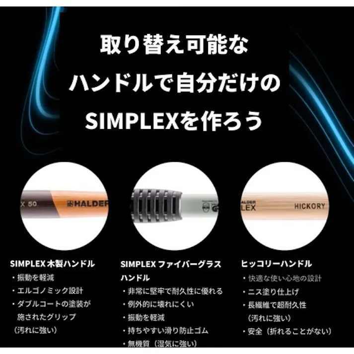 【CAINZ-DASH】ロームヘルド・ハルダー SIMPLEXハンマー TPEソフト/ スーパープラスティック 鋳鉄製ハウジングと高級木製ハンドル 径50mm 全長370mm 3017.050【別送品】