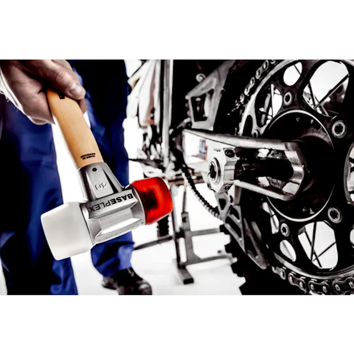 【CAINZ-DASH】ロームヘルド・ハルダー BASEPLEX プラスチックハンマー 亜鉛ダイカスト製ハウジング、木製ハンドル 頭径(25)mm ナイロン (白)・セルロースアセテート(赤) 3968.025【別送品】