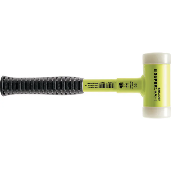 【CAINZ-DASH】ロームヘルド・ハルダー SUPERCRAFTショックレス 無反動ハンマー 強化スチール製ハンドル(蛍光色塗装) 径(50)mm ナイロン(白) 3377.150【別送品】