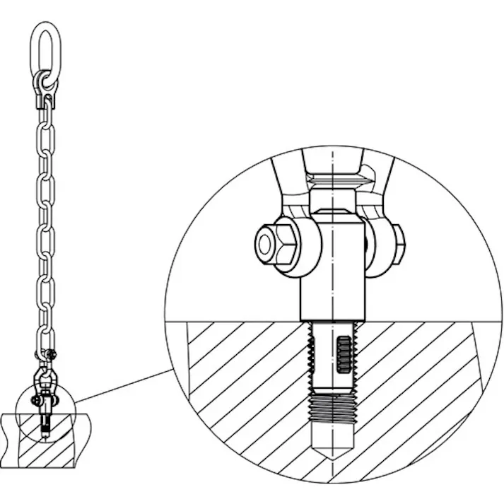 【CAINZ-DASH】ロームヘルド・ハルダー ネジ山クランプ式リフティング・ピン 熱処理鋼(0.6t) 22352.0012【別送品】
