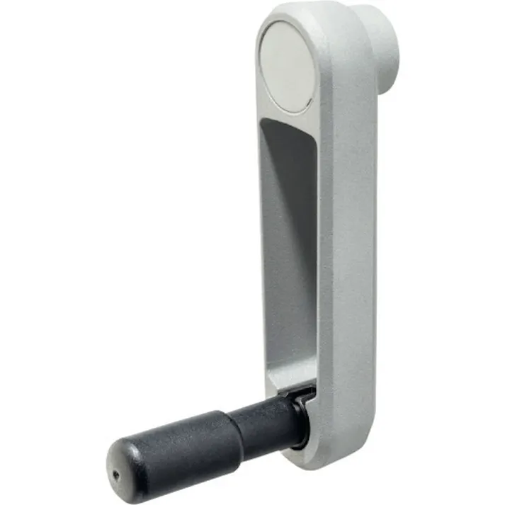 【CAINZ-DASH】ロームヘルド・ハルダー 機械用ハンドル クランクハンドル ハンドル折りたたみ可 シルバー 取付穴(mm):角穴12 24331.0210【別送品】