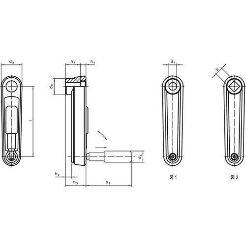 ＨＡＬＤＥＲ 機械用ハンドル クランクハンドル ハンドル折りたたみ可