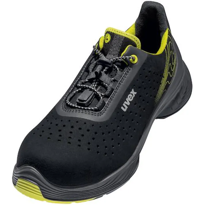 【CAINZ-DASH】UVEX社 uvex1 G2 パーフォレーテッド ローシューズ 25.5cm S1 SRC ブラック/ライム 6843540【別送品】
