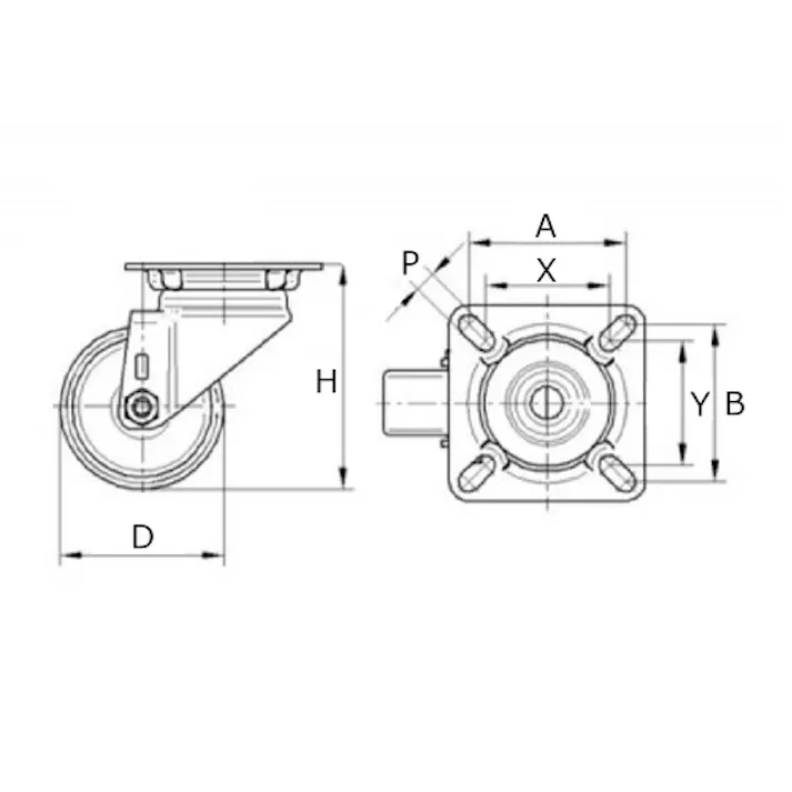 【CAINZ-DASH】テンテキャスター プレート式キャスター“AGILA”(ポリウレタン車) φ75 自在式 1470PAO075P40【別送品】