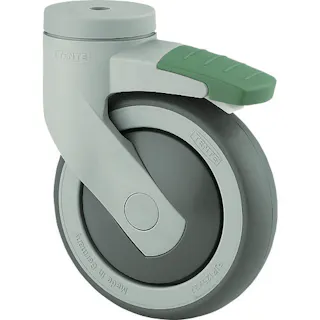 【CAINZ-DASH】テンテキャスター 樹脂キャスター“LEVINA”(エラストマー車輪) φ125 自在式(方向ロック付) 5371PJP125P30-13【別送品】