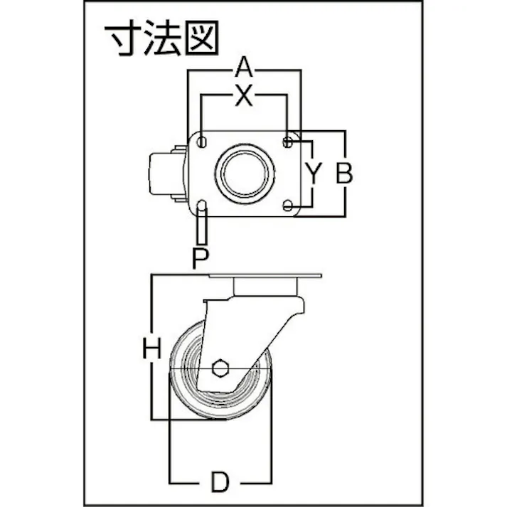 【CAINZ-DASH】テンテキャスター 重荷重用高性能旋回キャスター“DELTA”(ウレタン車輪) φ160 自在式 3640ITP160P63 CONVEX【別送品】