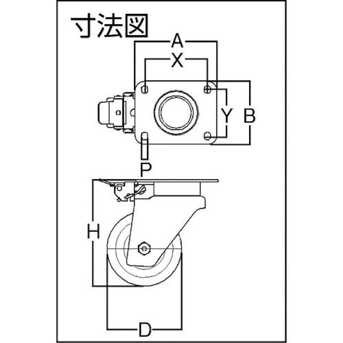 【CAINZ-DASH】テンテキャスター 重荷重用高性能旋回キャスター“ＤＥＬＴＡ”（ウレタン車輪）　φ１６０　自在式（方向ロック付）　 3641ITP160P63 CONVEX【別送品】