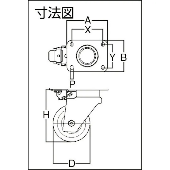 【CAINZ-DASH】テンテキャスター 重荷重用高性能旋回キャスター“DELTA”(ウレタン車輪) φ200 自在式(方向ロック付) 3641ITP200P63 CONVEX【別送品】