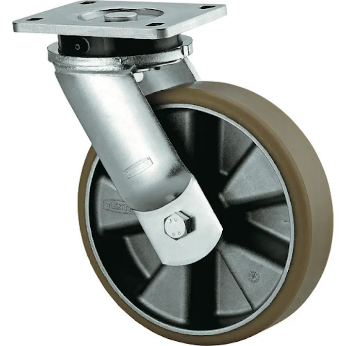 【CAINZ-DASH】テンテキャスター 重荷重用高性能旋回キャスター“KAPPA”(AGV用、ウレタン車輪) φ200 自在式 9650ITP200P63 CONVEX【別送品】