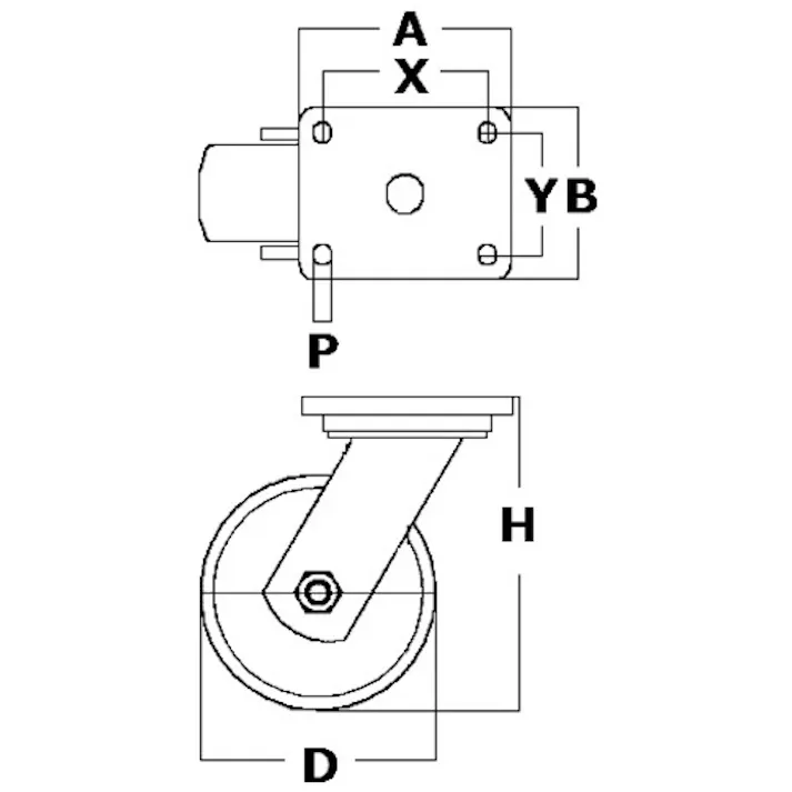 【CAINZ-DASH】テンテキャスター 重荷重用高性能旋回キャスター“KAPPA”(AGV用、ウレタン車輪) φ200 自在式 9650ITP200P63 CONVEX【別送品】