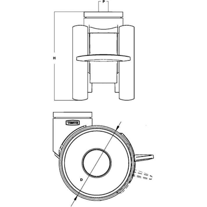 【CAINZ-DASH】テンテキャスター 高性能旋回双輪キャスター“LINEA”(ポリウレタン車) φ100 自在式(方向ロック付) 5941UAP100P30-13【別送品】