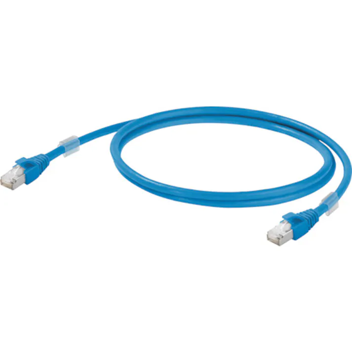 【CAINZ-DASH】日本ワイドミュラー 両端RJ45コネクタ付き産業用イーサネットケーブル(二重シールド構造)青色0.5m 1165900005【別送品】