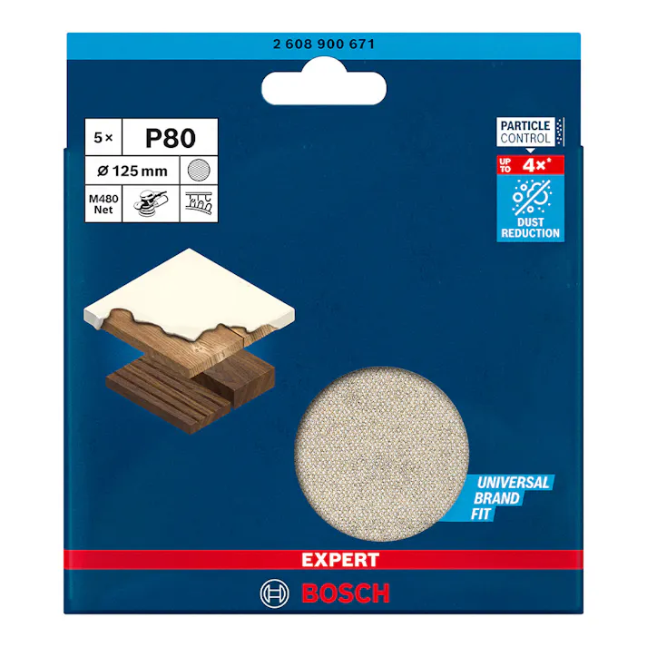 BOSCH ネットサンディングディスク M480 125mm #80 2608900671 5枚入
