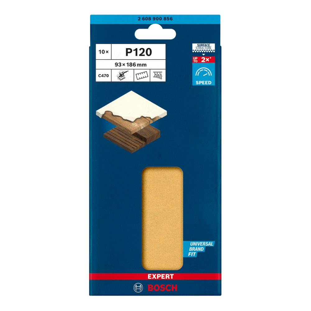 BOSCH オービタルサンダーペーパー C470 93×186mm #120 2608900856 10枚入