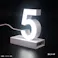 LED文字 マグネット式【数字5】高さ100mm