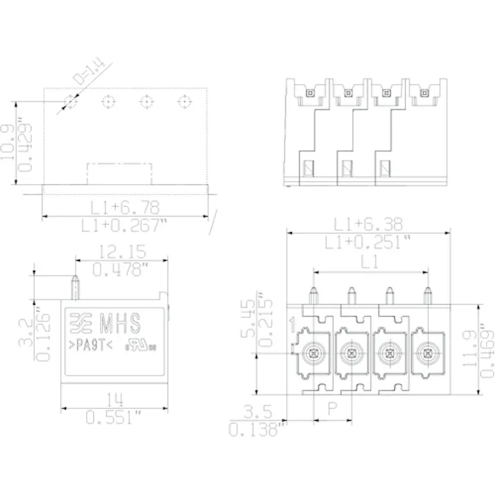 【CAINZ-DASH】日本ワイドミュラー コネクタ 基板側ソケット MPSシリーズ/ロック付きロック無し共通 5.00/12/270 8000072508【別送品】
