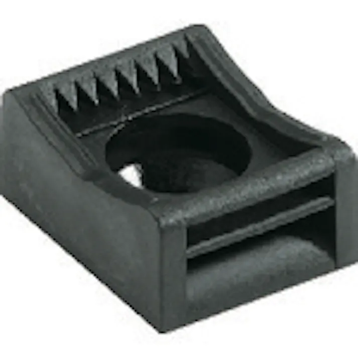 【CAINZ-DASH】HEBOTEC社 フックアンドループバンド10mm幅 ベース固定具 ケーブル径4-20mm M4ねじ止め 10個入り 3011-002【別送品】