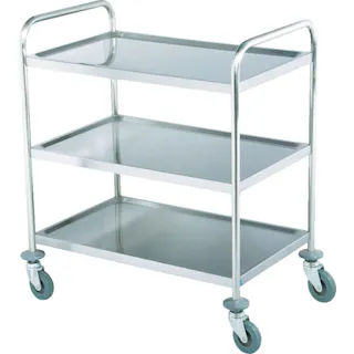 【CAINZ-DASH】SIMONEVERS社 SUS430 ステンレス製ワゴン 100ゴムキャスター 3段 ESW-300【別送品】