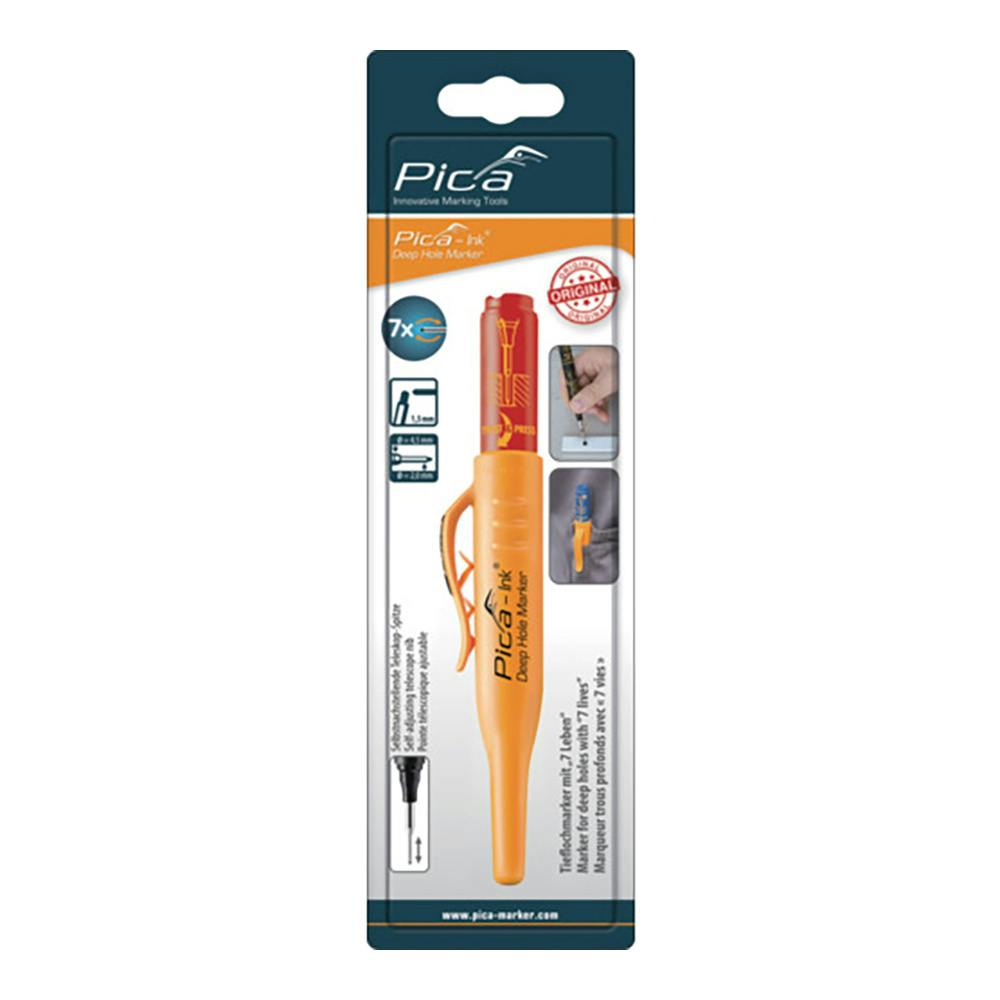 ピカマーカー 深穴インクマーカー赤 ブリスターパック | 作業工具