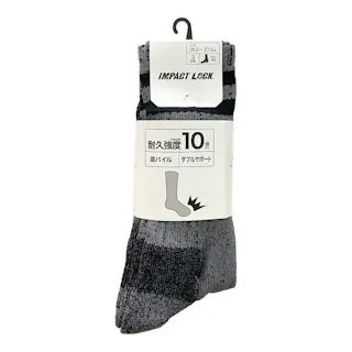 インパクトロック WGストレッチ 先丸 クルー丈 ライン 3足組 25-27cm