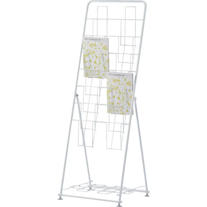 【CAINZ-DASH】アール・エフ・ヤマカワ パンフレットスタンド7段ダブル RFPFS-DBWH【別送品】