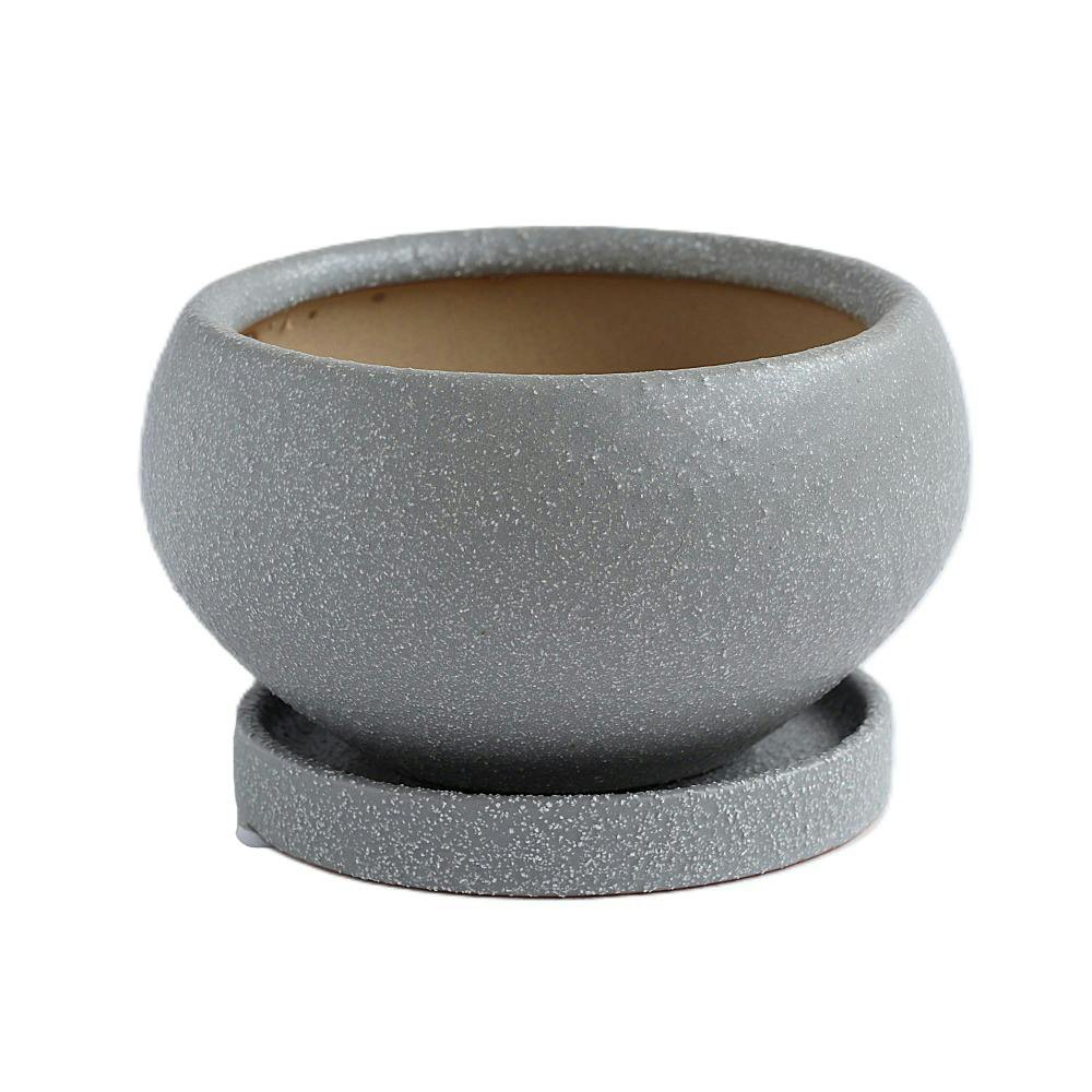 皿付鉢 アネーロ グレー