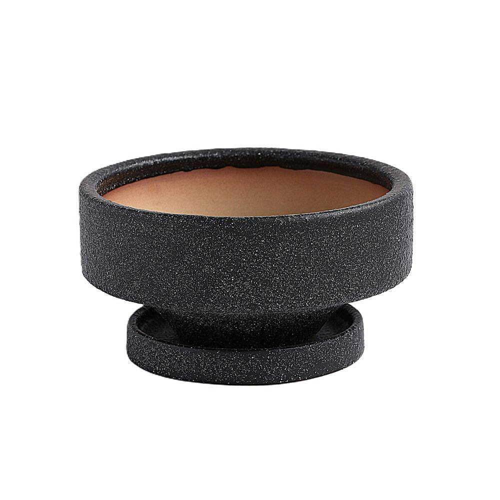 皿付鉢 シルム ブラック | 鉢・プランター・花台・温室 通販