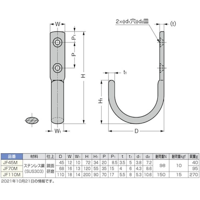 【CAINZ-DASH】スガツネ工業 （１１００２００７３）ＪＦ１１０Ｍステンレス鋼製ジャンボフック JF110M【別送品】