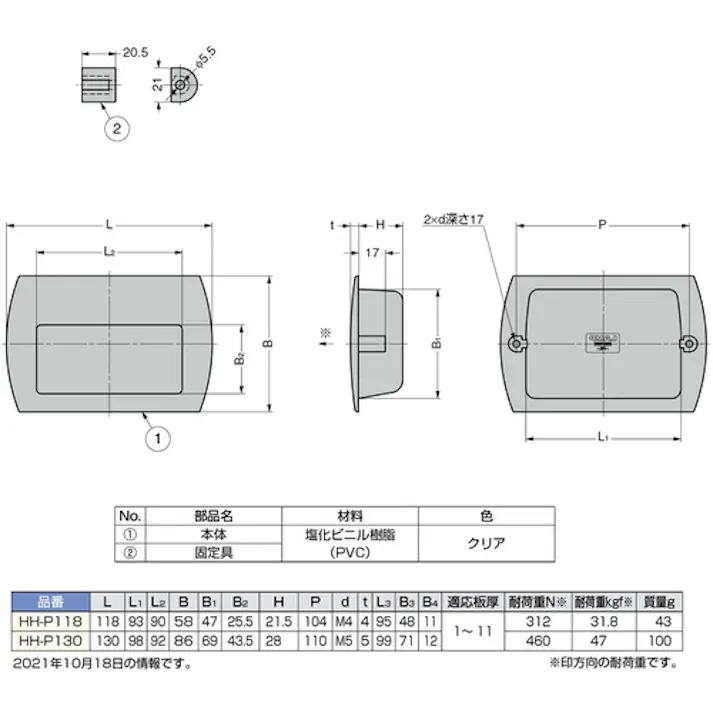 【CAINZ-DASH】スガツネ工業 (100013957)HH-P130埋込取手 HH-P130【別送品】