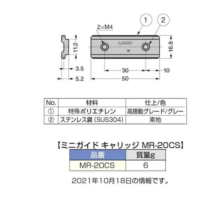 【CAINZ-DASH】スガツネ工業 （１９０１１１４９６）ＭＲ－２０ＣＳミニガイドキャリッジ MR-20CS【別送品】