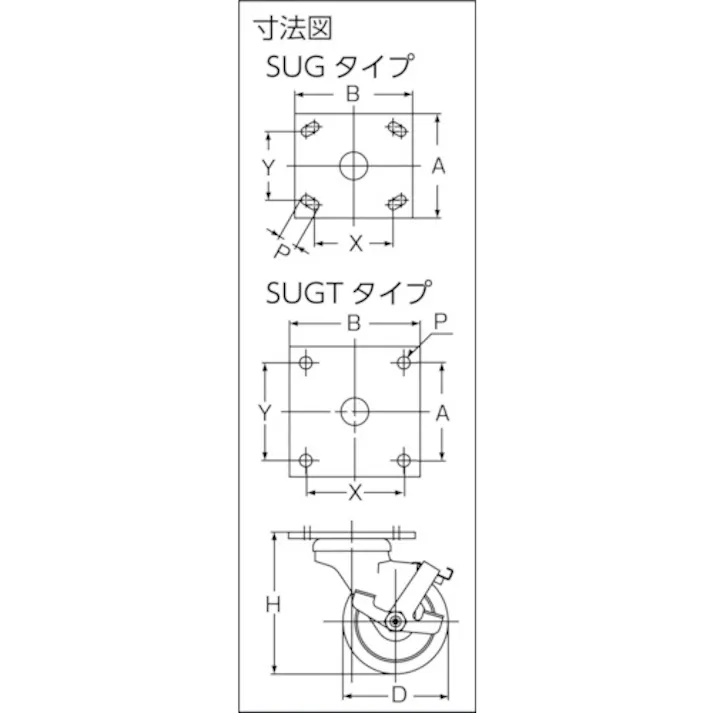 【CAINZ-DASH】スガツネ工業 (200012441)SUGT-76-PSE重量用キャスター(ダーコキャスター) SUGT-76-PSE【別送品】