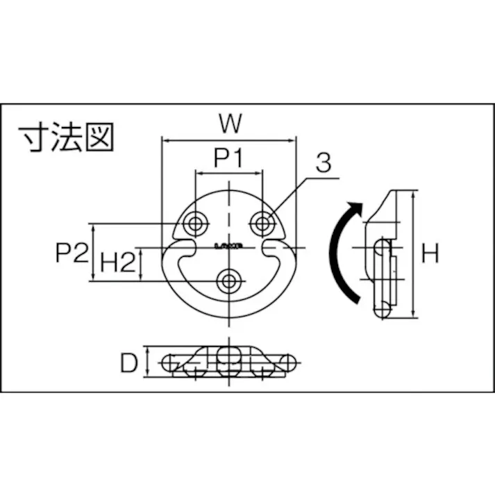 【CAINZ-DASH】スガツネ工業 (110012543)EY-R60ステンレス鋼製フォールディングパッドアイ EY-R60【別送品】