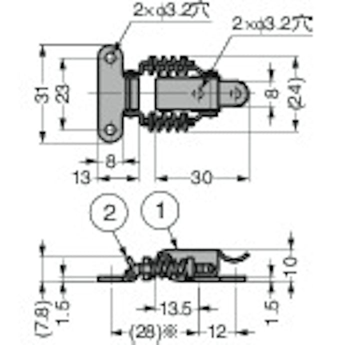 【CAINZ-DASH】スガツネ工業 （１２００４０６９３）ＳＣＣ－３０オールステンレス鋼製キャッチクリップ SCC-30【別送品】