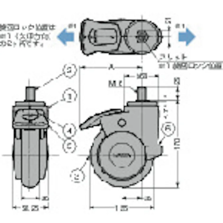 【CAINZ-DASH】スガツネ工業 (200130055)MX-125N16S大型デザインキャスター MX-125N16S【別送品】