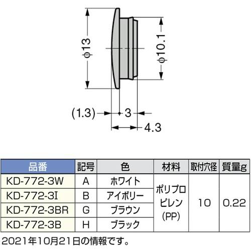 【CAINZ-DASH】スガツネ工業 （120041084）KD－772－3B 多目的穴埋めキャップ Φ10穴用 KD-772-3B【別送品 ...
