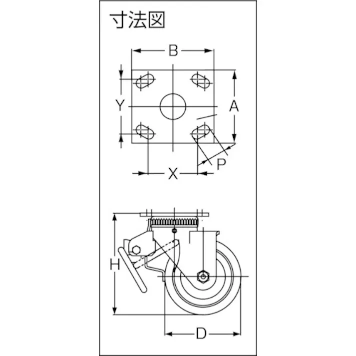 【CAINZ-DASH】スガツネ工業 (200133370)SUG-8-810-PSE重量用キャスター(ダーコキャスター) SUG-8-810-PSE【別送品】