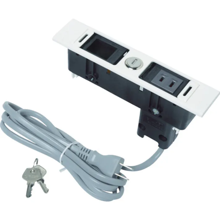 【CAINZ-DASH】スガツネ工業 (210020480) DML-PB-L-WT デスクトップマルチタップ 定格電圧:AC125V・15A・最大1500Wまで対応 DML-PB-L-WT【別送品】