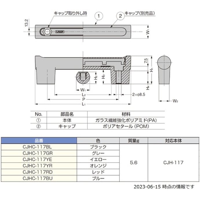 【CAINZ-DASH】スガツネ工業 （１０００３６９７６）ＣＪＨＣ－１１７ＢＬハンドル用別売キャップ CJHC-117BL【別送品】