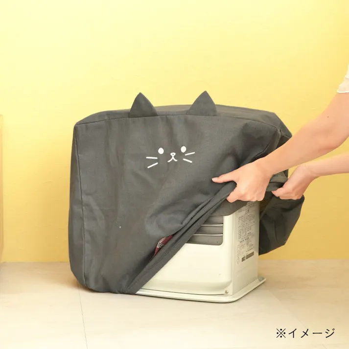 東洋ケース 猫家電カバー ヒーターカバー ブラック NKC-HC-BK