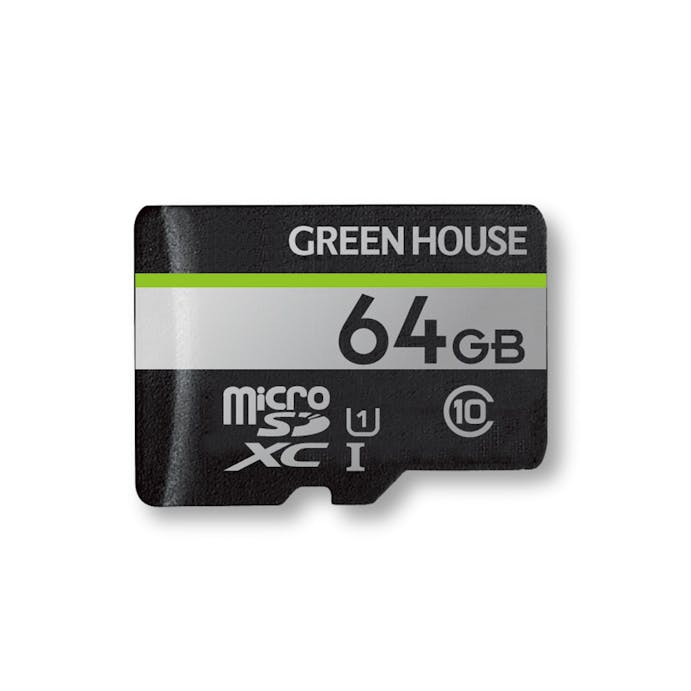グリーンハウス microSDカード 64GB アダプタ付 GH-SDM-CUA64G