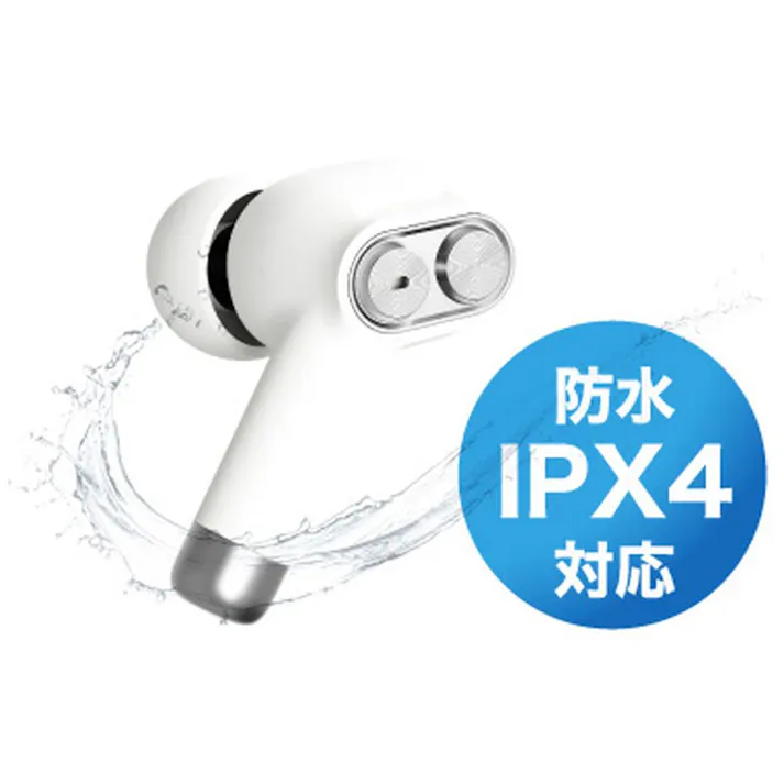 完全ワイヤレスイヤホン デュアルドライバー ホワイト GH-TWSP-WH