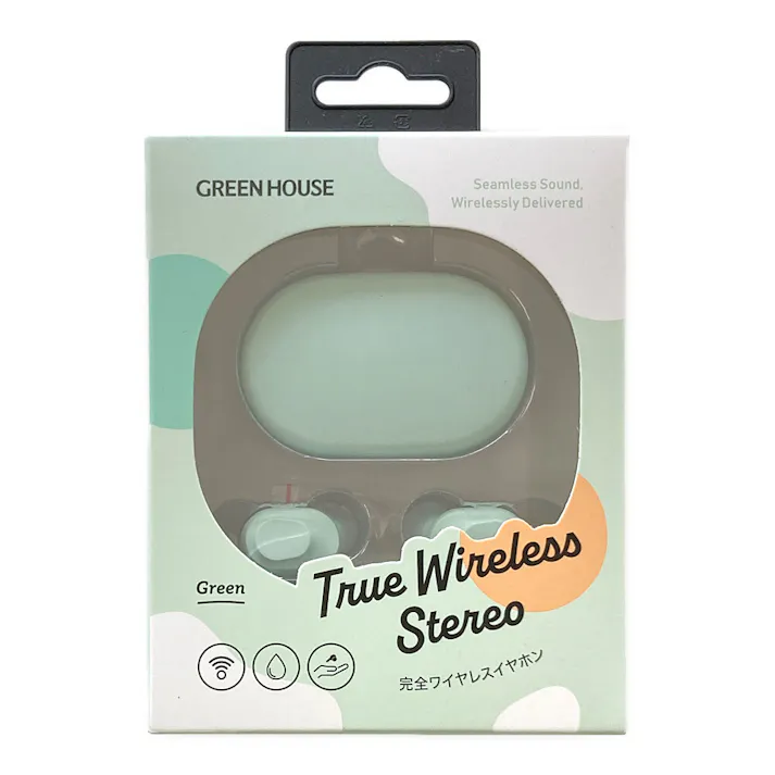 完全ワイヤレスイヤホン SBC グリーン GH-TWSY-GR