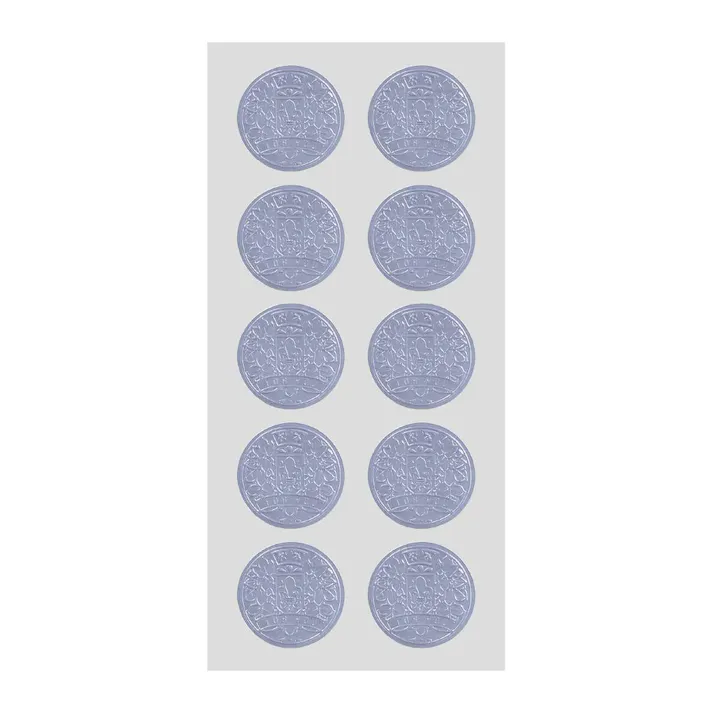 ラッピングシール コイン シルバー