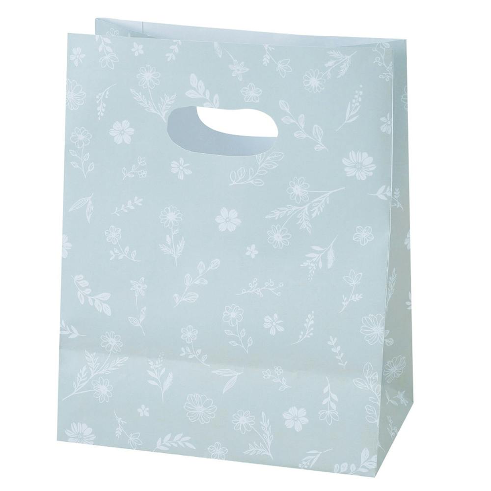 小判抜き 角底BAG フラワー ブルー