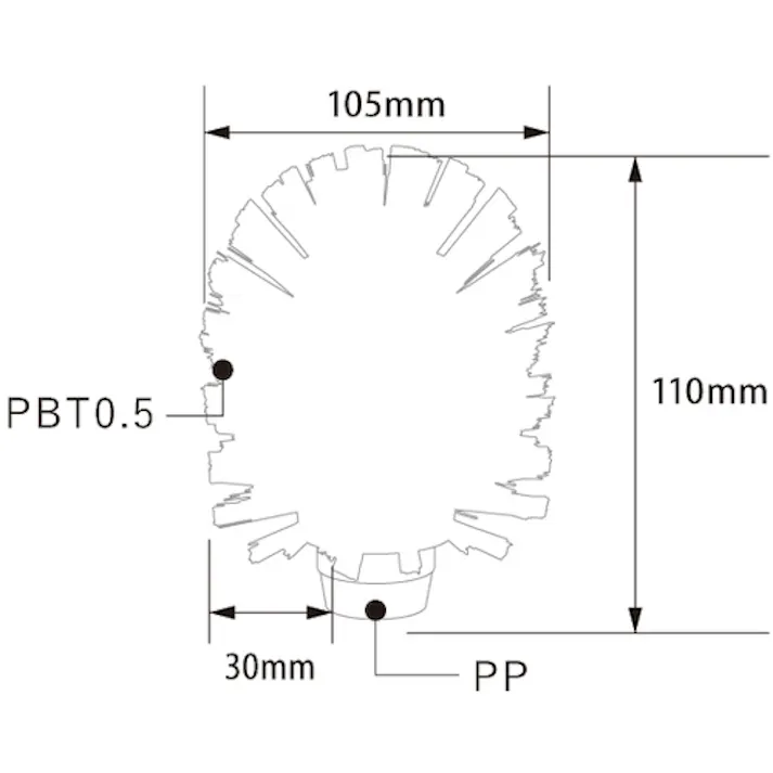 【CAINZ-DASH】バーテック バーキュートプラス ボトルブラシ ヘッド 105mm 青 BCP-B105B HACCAP対応 69471522【別送品】