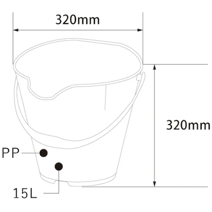 【CAINZ-DASH】バーテック バーキュートプラス カラーバケツ 15L 白 BCP-CB15W 69801011【別送品】