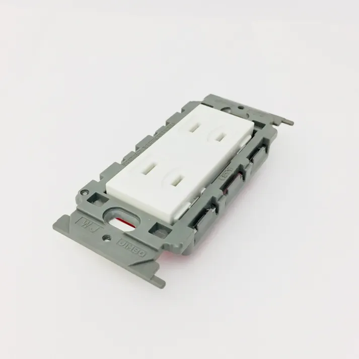 神保電器 J-WIDEシリーズ 埋込ダブルコンセント 絶縁枠 15A 125V ピュアホワイト JEC-BN-55V-PW