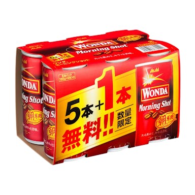【ケース販売】アサヒ飲料 ワンダ モーニングショット 缶 185g×30本 (5本＋1本パック×5)(販売終了)