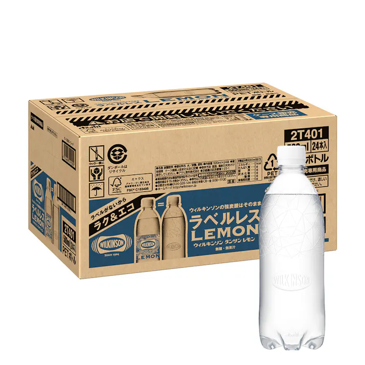 【ケース販売】アサヒ飲料 ウィルキンソン タンサンレモン ラベルレスボトル 500ml×24本